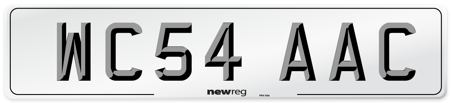 WC54 AAC Number Plate from New Reg
